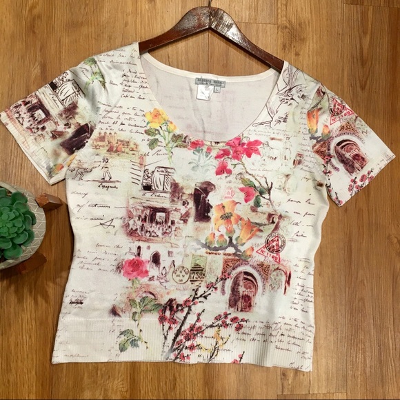 Alberto Makali Tops - Alberto Makali Floral Tee Shirt